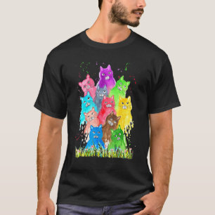 Camiseta Aquarela de Gato Gato Fofo Gatinho Roupas de Gato