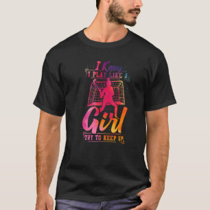 Camiseta Aquarela De Hóquei Em Campo Eu Sei Que Eu Toco Com