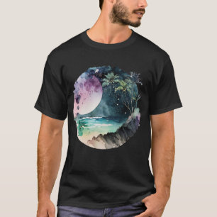 Camiseta Aquarela de praia tropical