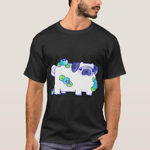 Camiseta Aquarela de Pug Mirtilo