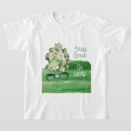 Camiseta Aquarela de Trevo do Shamrock Verde