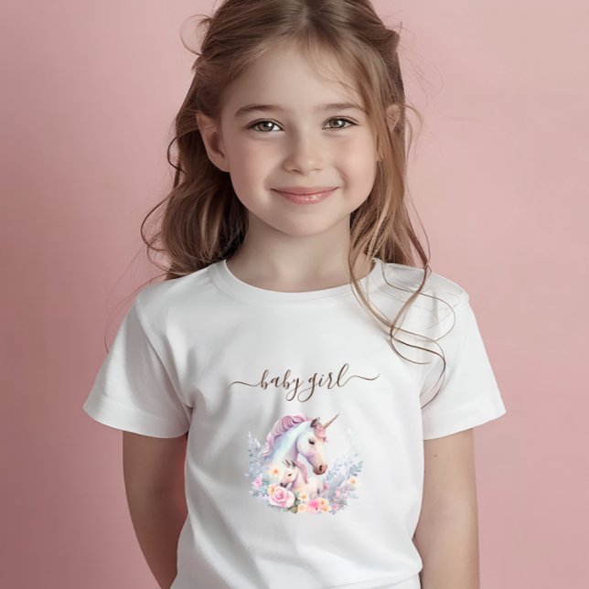 Camiseta Aquarela de Unicórnio da Primavera (Spring Unicorn Watercolor Baby T-Shirt)