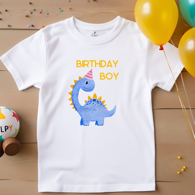 Camiseta Aquarela dino Birthday Boy (Criador carregado)