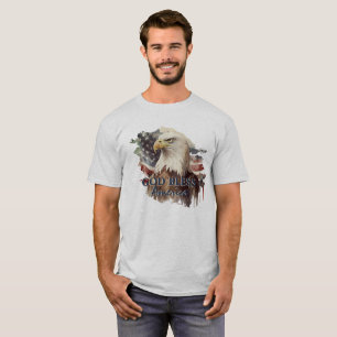Camiseta Aquarela Eagle Patriótica América do deus abençoe
