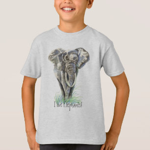 Camiseta Aquarela Elefante Africano, Arte Animal