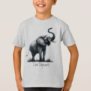 Camiseta Aquarela Elefante Africano, Arte Animal