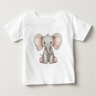 Camiseta Aquarela Elefante Bebê