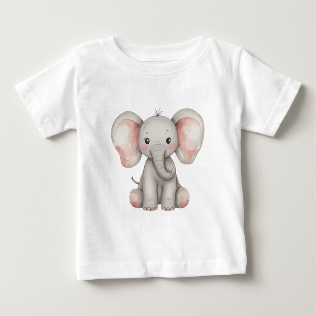 Camiseta Aquarela Elefante Bebê (Frente)