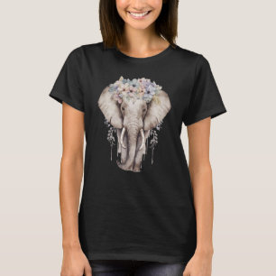Camiseta Aquarela Elefante Flor África Safari Ani