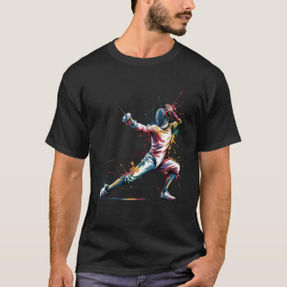 Camiseta Aquarela Esgrima Esportes Esgrimista Esgrima