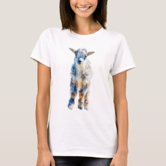 Camiseta Aquarela Estilizada Mulheres Azuis e Douradas