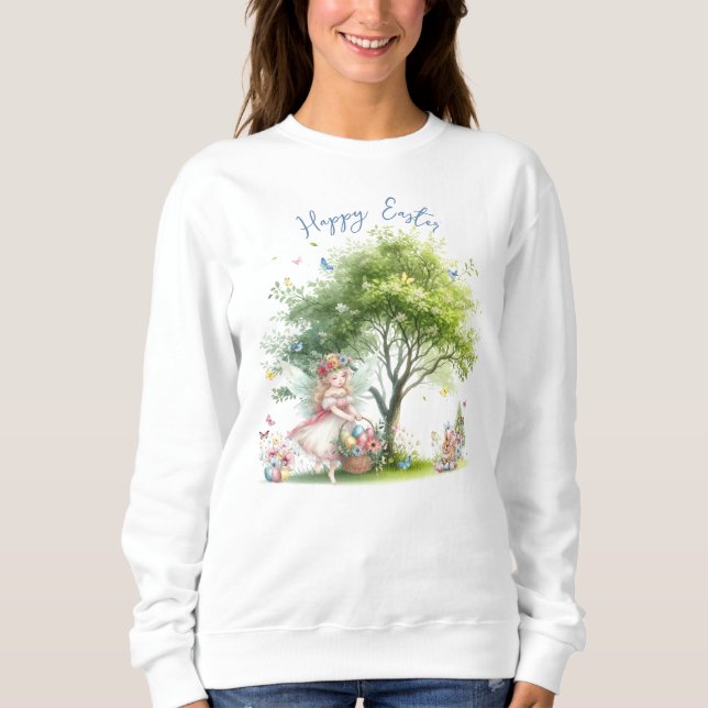 Camiseta Aquarela Fada da Primavera de Páscoa (Frente)