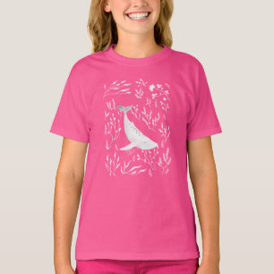 Camiseta Aquarela Floral Humpback Rapariga Rosa