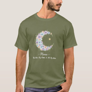 Camiseta Aquarela Floral Lua Mamãe