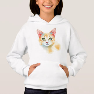 Camiseta Aquarela Gata Gato Hoodie