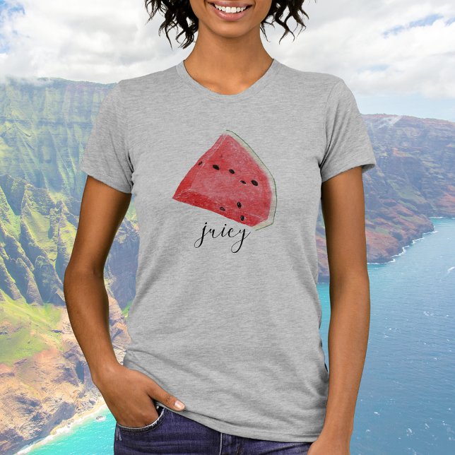 Camiseta Aquarela Juicy Watermelon Wedge (Criador carregado)