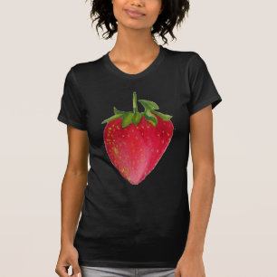 Camiseta Aquarela macro arte de morango suculento