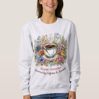 Camiseta Aquarela Médica Café Floral Nome Personalizado