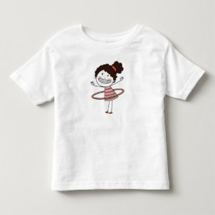 Camiseta Aquarela Menina Palito Sorriso Grande Bonita