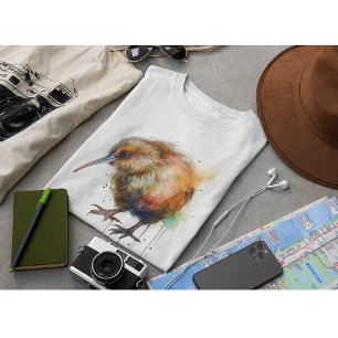 Camiseta Aquarela neozelandesa Kiwi personalizável