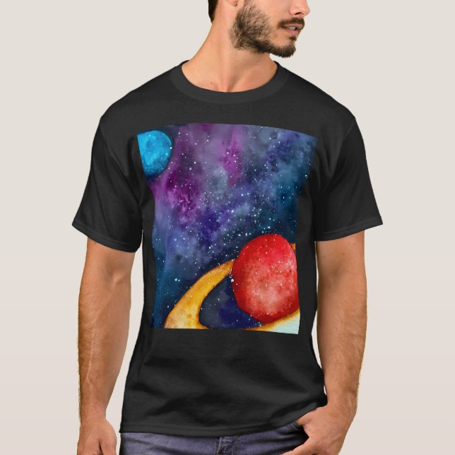 Camiseta Aquarela No Espaço (Frente)