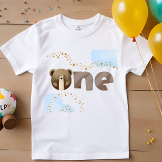 Camiseta Aquarela nosso ursinho é um aniversário