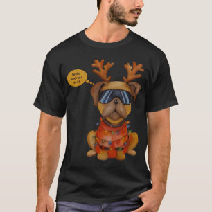 Camiseta Aquarela, Papai Noel me fez fazer isso pug
