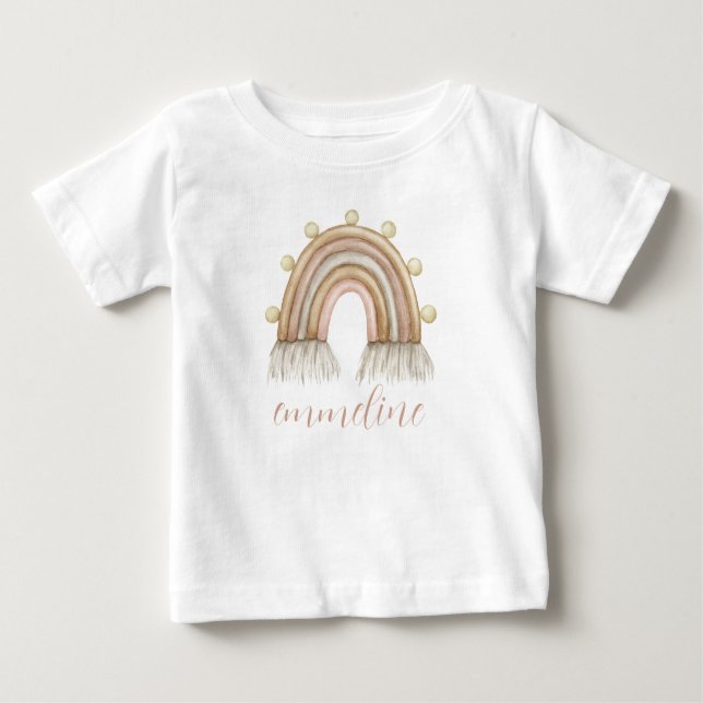 Camiseta Aquarela Personalizada Rainbow Baby (Frente)