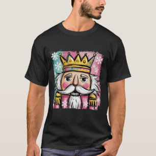 Camiseta Aquarela Préppy Papai Noel Esmagador de Nozes Nata