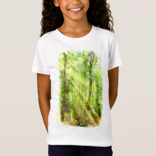 Camiseta Aquarela Primavera de Floresta Verde