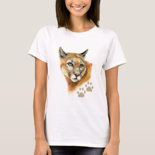Camiseta Aquarela Puma, Leão De Montanha, Animal