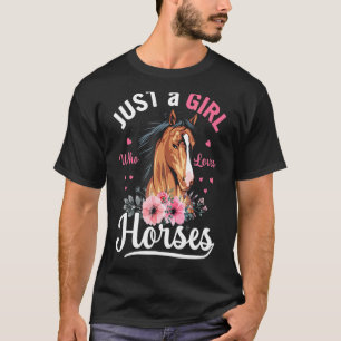 Camiseta Aquarela Só uma Garota que Ama Cavalos  Cavalgada