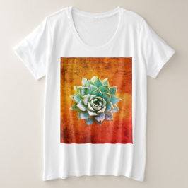 Camiseta Aquarela Suculta em Ferrugem Laranja