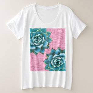 Camiseta Aquarela Suculta em Rosa Pálido