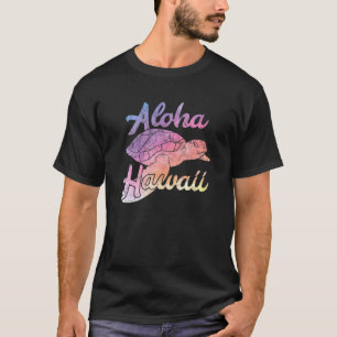 Camiseta Aquarela Tartaruga Aloha Ilha Havaiana