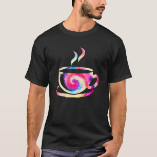 Camiseta Aquarela Tie Dye Rainbow Café para Coffeeholic
