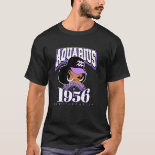 Camiseta Aquário 1956 Rainha Melanina Traços do Zodíaco Div