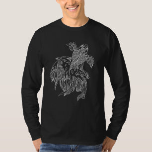 Camiseta Aquário Artístico Indígena Peixes De Animais De Co