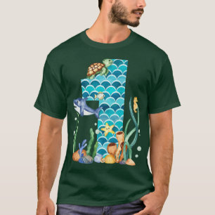 Camiseta Aquário de Peixes do Mar do primeiro aniversario 1