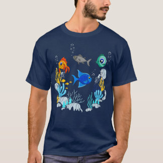 Camiseta Aquário De Pesca Submarino De Peixes