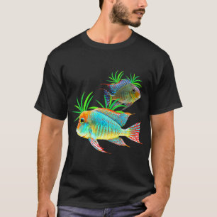 Camiseta Aquário do Tanque de Peixes Cichlitis Geophagus