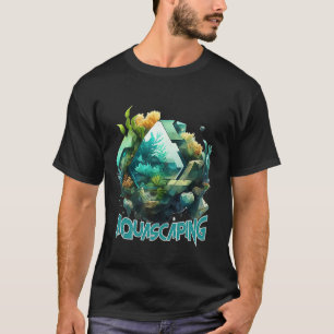 Camiseta Aquario geométrico com peixes e plantas 1