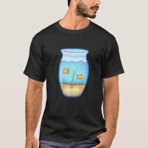 Camiseta Aquário Motivacional de Peixe Dourado Adorável