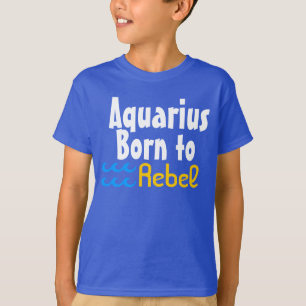 Camiseta Aquário Nascido para Rebelar - Signo do Zodíaco
