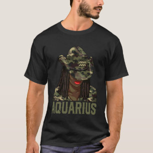 Camiseta Aquário Ocidental Camuflagem Vaqueira Negra Americ