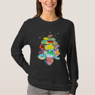 Camiseta Aquário Peixe de Natal Cichlídeos Gouramis Flo