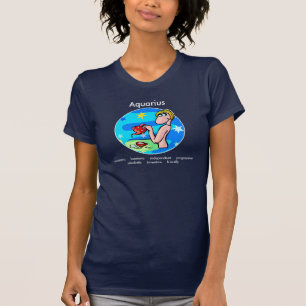 Camiseta Aquário personalizável traça o cartoon bonito Zodi