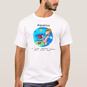 Camiseta Aquário personalizável traça um desenho animado