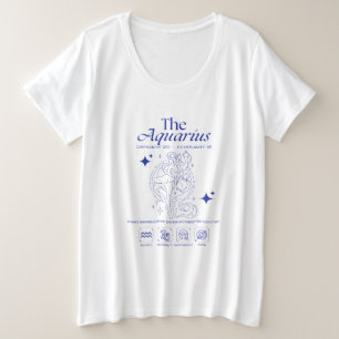 Camiseta Aquário Zodíaco Originalidade Astrologia Arte Line