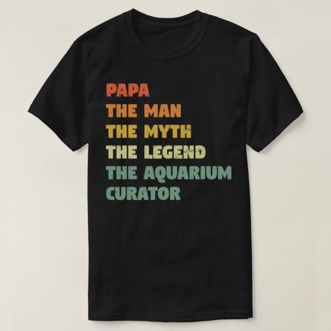 Camiseta Aquarium Curator Engraçado Presente para ele Curat (Frente do Design)